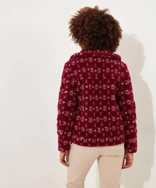 Coats and Jackets Cosy Cabin Patterned Fleece Jacket Red Joebrowns Apparel Coats and Jackets Cosy Cabin Patterned Fleece Jacket Red Joebrowns Apparel