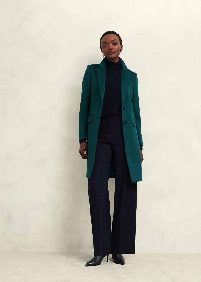 Coats and Jackets Women HOBBS Cavendish Wool Coat Kyanite Green