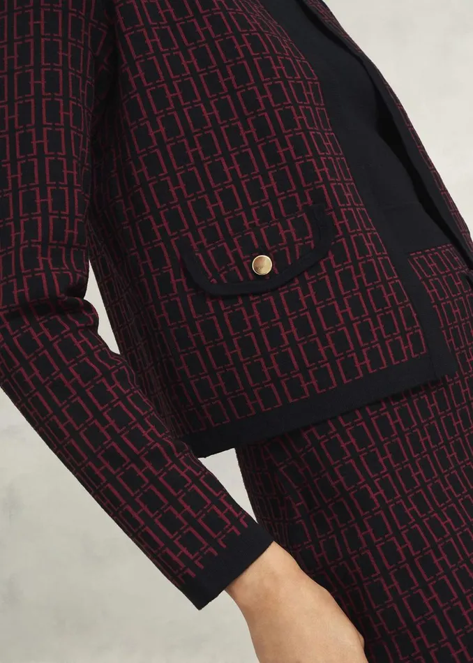 Coats and Jackets Women HOBBS Perrie Knitted Jacket Black Rhubarb