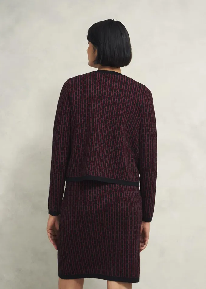 Coats and Jackets Women HOBBS Perrie Knitted Jacket Black Rhubarb
