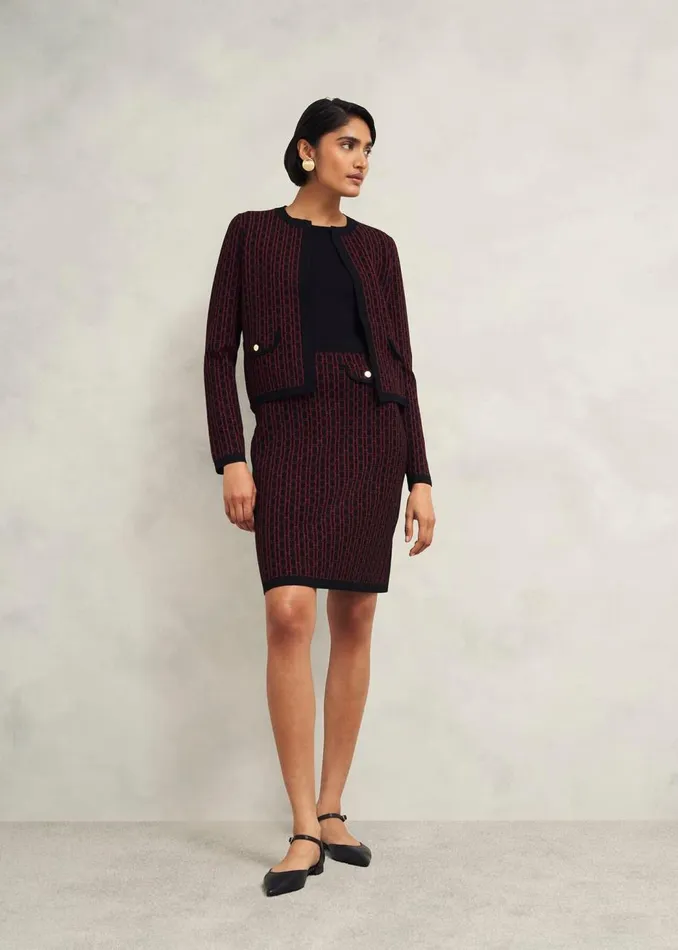 Coats and Jackets Women HOBBS Perrie Knitted Jacket Black Rhubarb