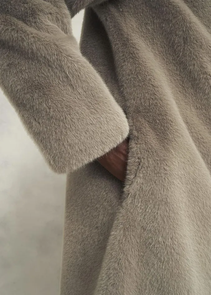 Coats and Jackets Women HOBBS Tarini Faux Fur Coat Mink