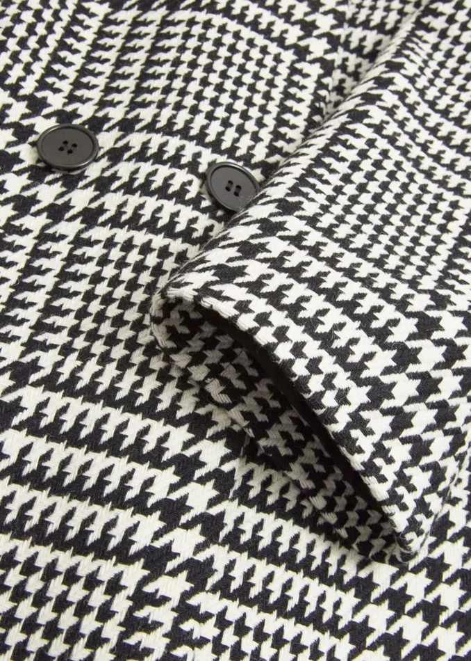 Coats and Jackets Women HOBBS Yvette Wool Blend Check Coat Black Ivory