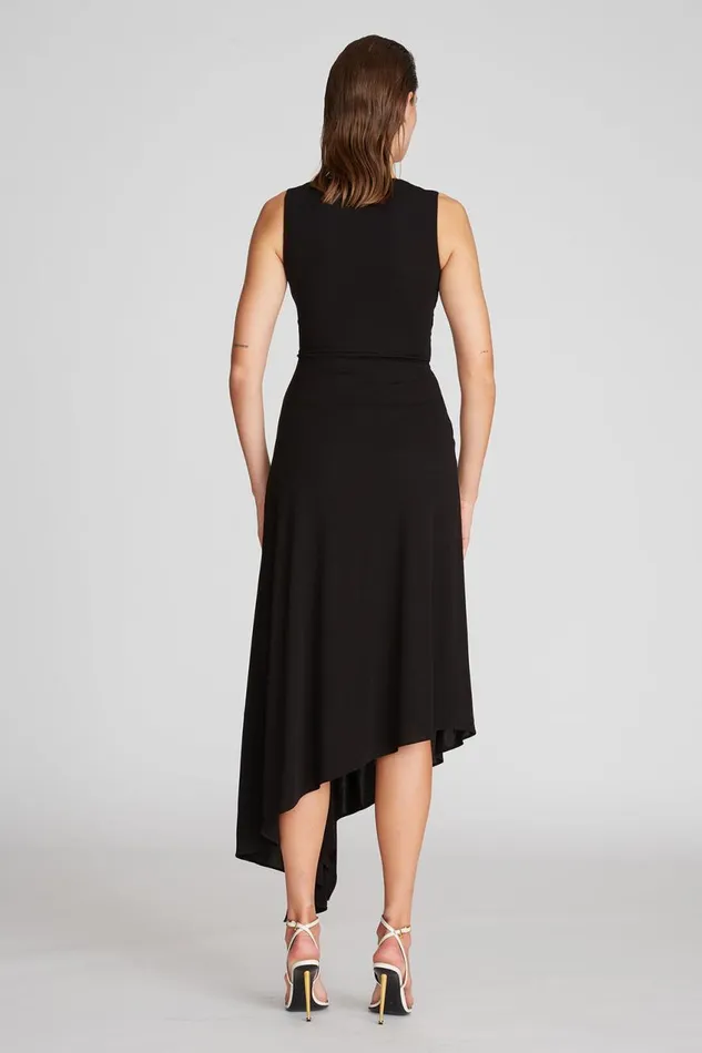 Cocktail Women Halston Lena Dress In Crepe Jersey Black