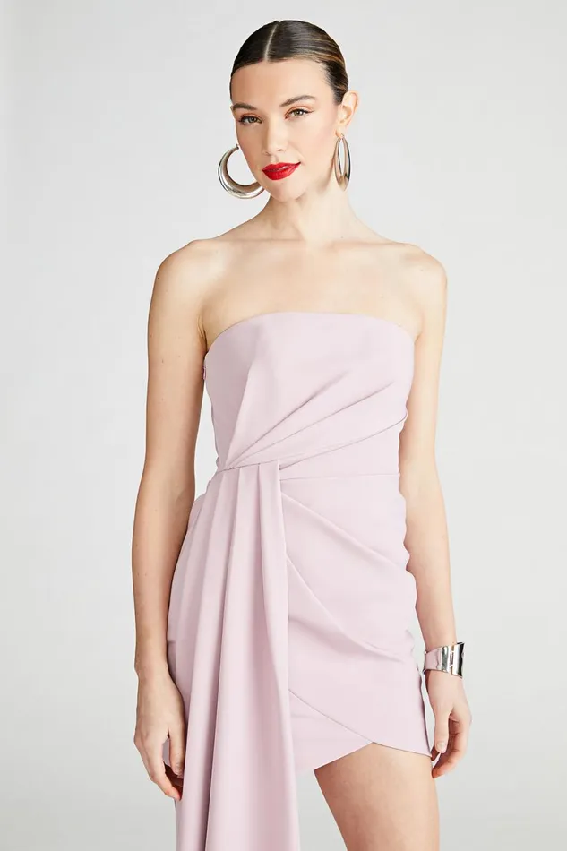Cocktail Women Halston Nitara Dress In Crepe Mauve Blush