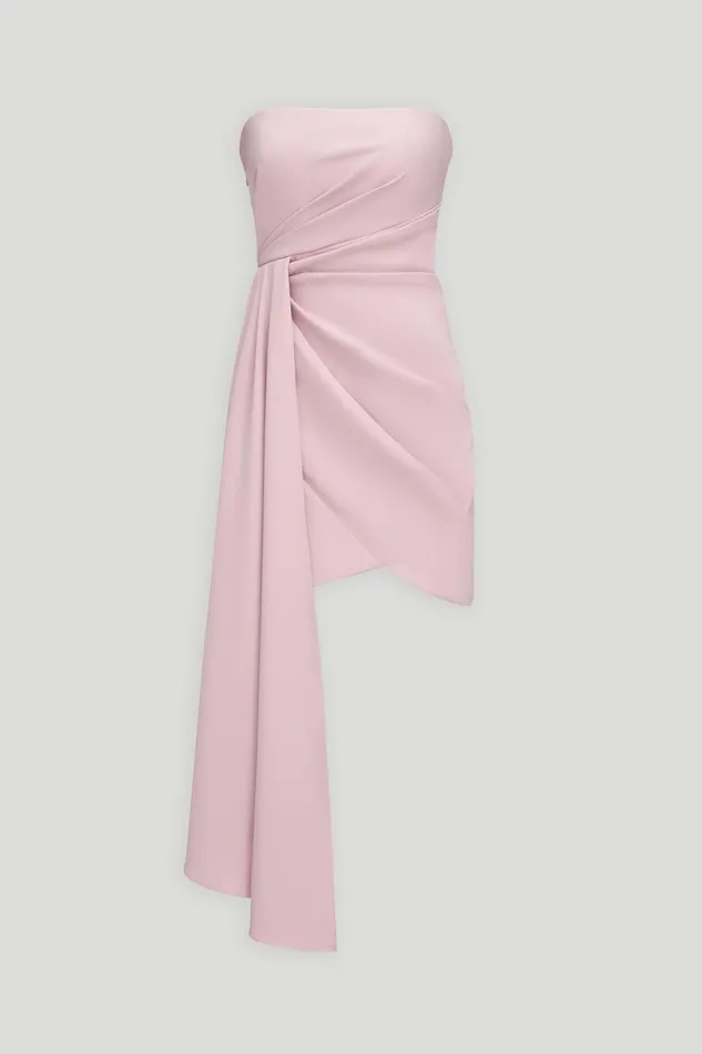 Cocktail Women Halston Nitara Dress In Crepe Mauve Blush