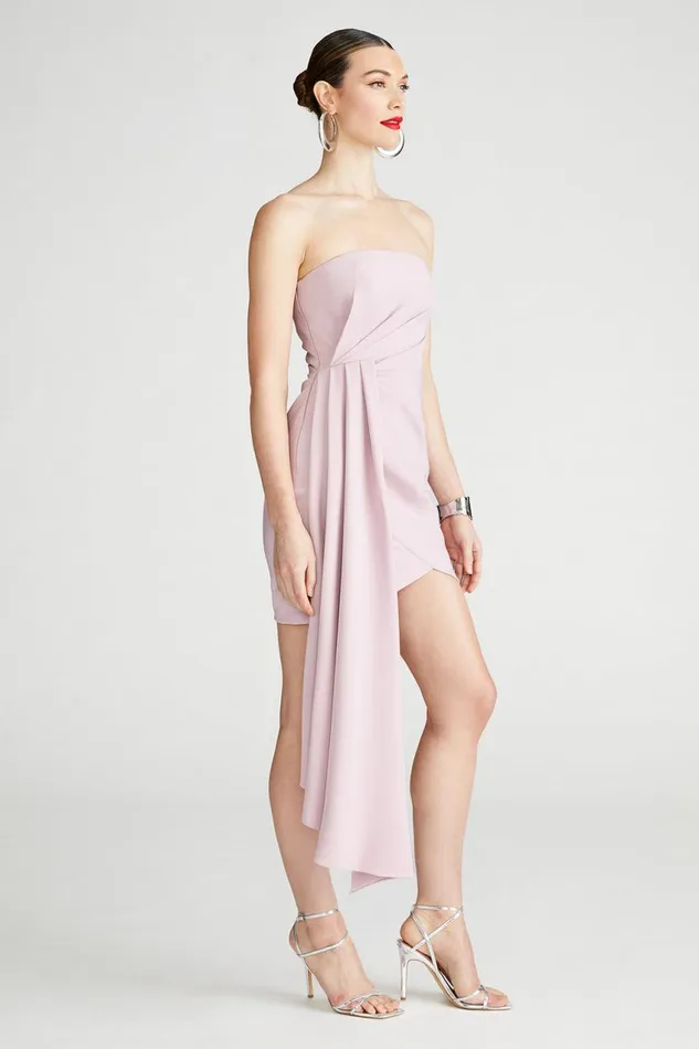 Cocktail Women Halston Nitara Dress In Crepe Mauve Blush