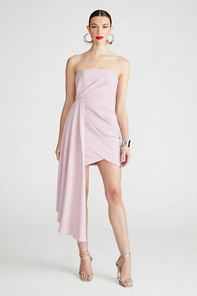 Cocktail Women Halston Nitara Dress In Crepe Mauve Blush
