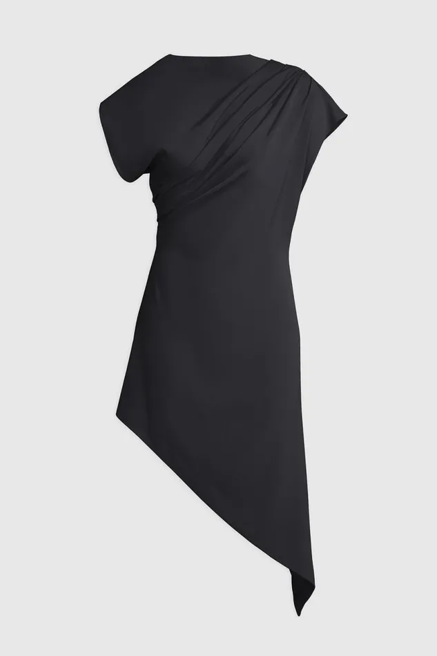 Cocktail Women Halston Perri Dress In Crepe Cady Black
