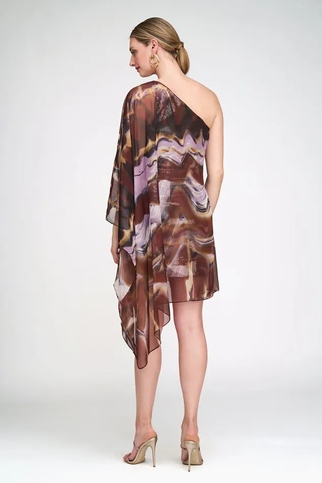 Cocktail Women Halston Shi Dress In Sequin and Chiffon Earth Strata
