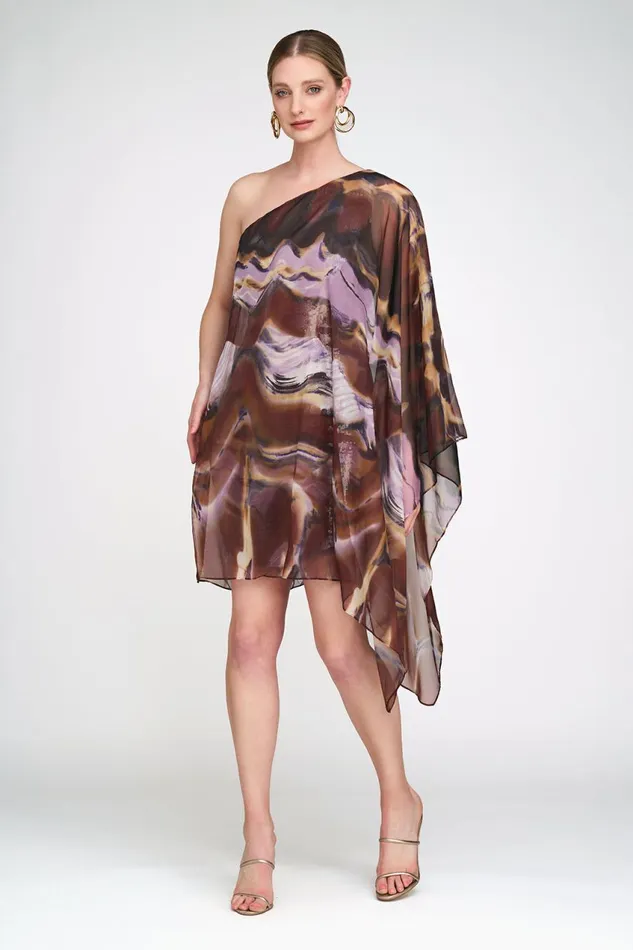 Cocktail Women Halston Shi Dress In Sequin and Chiffon Earth Strata