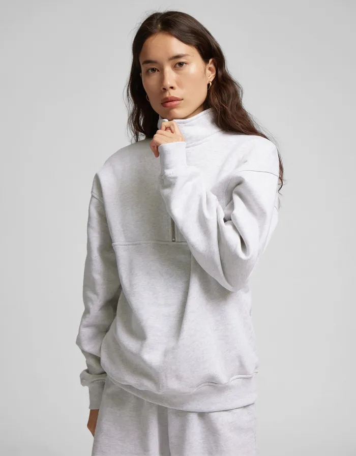 Colorfulstandard Organic Quarter Zip 8211 Light Aqua Women Quarter Zips
