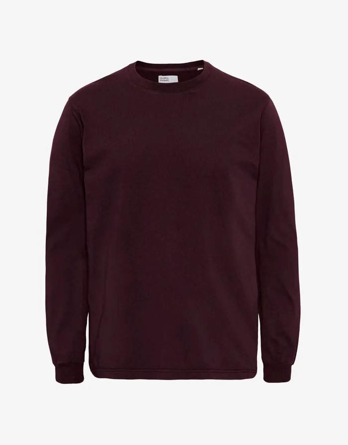 Colorfulstandard TShirts Women Oversized Organic LS TShirt 8211 Oxblood Red