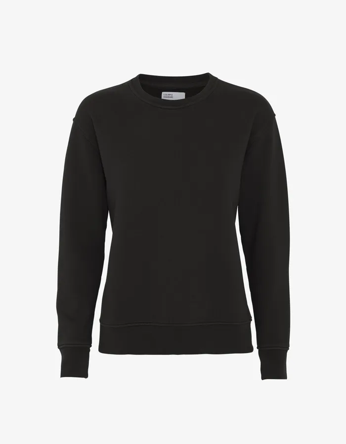 Colorfulstandard Women Classic Organic Crew 8211 Deep Black Women Crewneck Sweatshirts