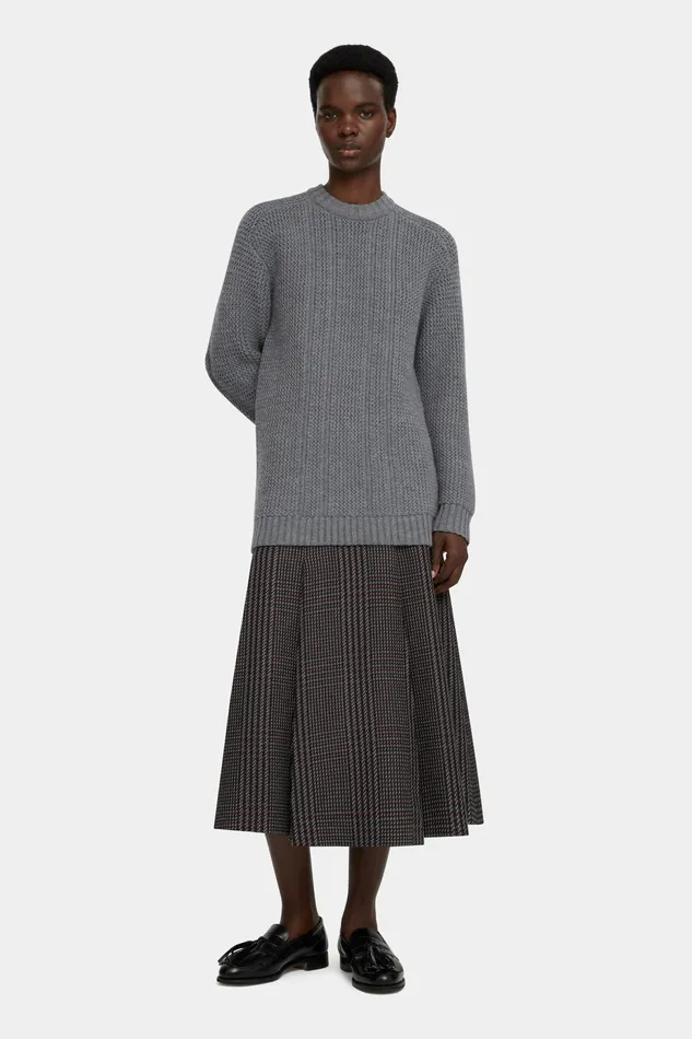 Combey Knitted Top in Marl Grey Knitwear Emilia Wickstead Women Combey Knitted Top in Marl Grey Knitwear Emilia Wickstead Women
