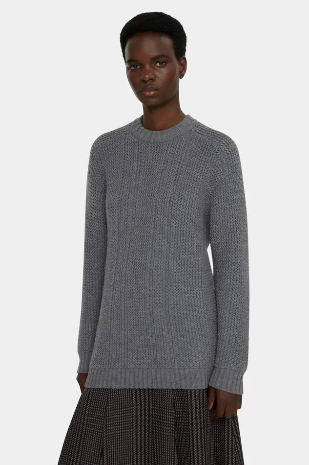 Combey Knitted Top in Marl Grey Knitwear Emilia Wickstead Women Combey Knitted Top in Marl Grey Knitwear Emilia Wickstead Women