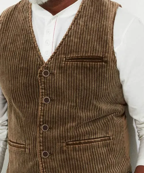 Cord Waistcoat Tan Coats and Jackets Joebrowns Apparel