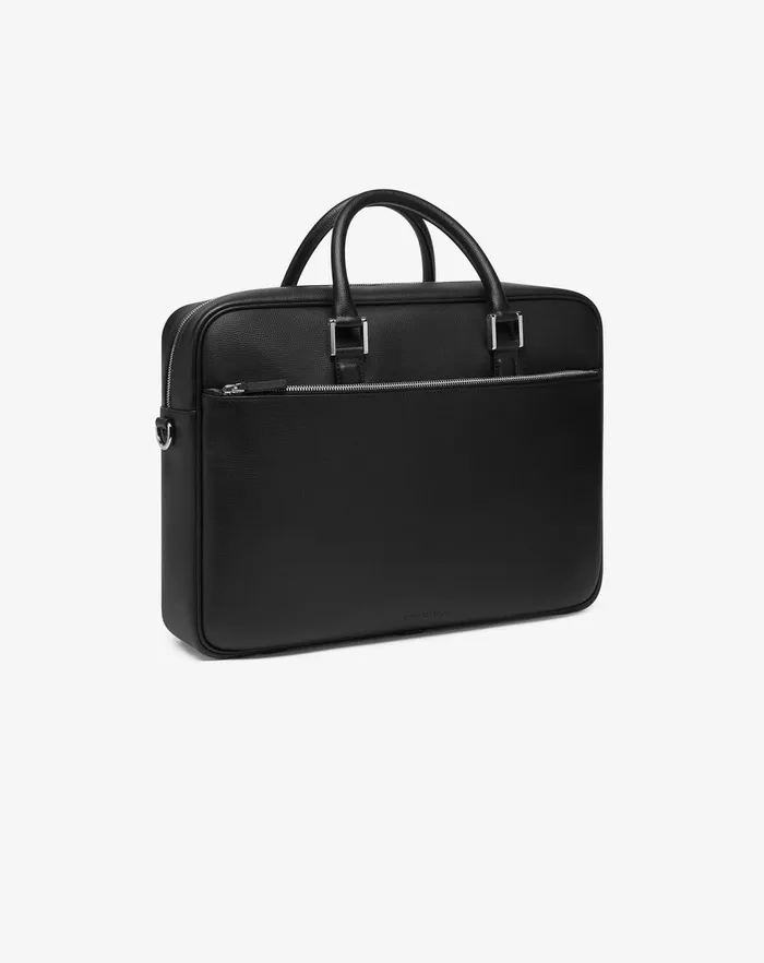 Corneliani Bags And Small Leather Goods Black Textured Leather Overnight Bag For Men 8211 Men