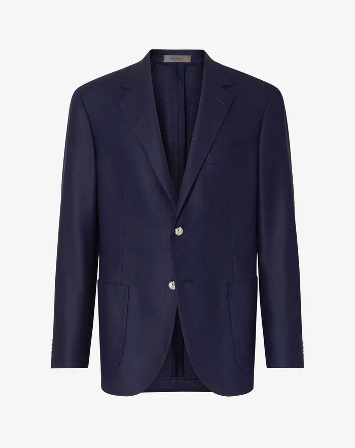 Corneliani Jackets Dark Blue Singlebreasted Silk And Wool Jacket 8211 Men