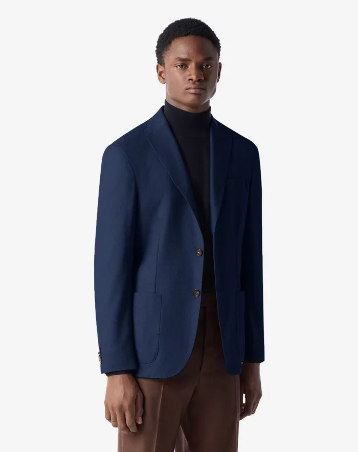 Corneliani Jackets Navy Blue Cashmere Blend Twill Jacket For Men 8211 Men