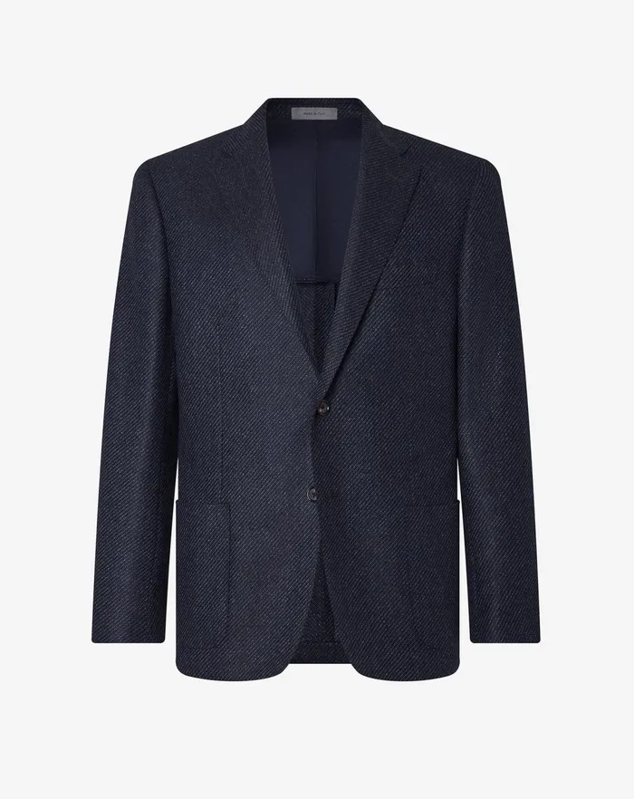 Corneliani Jackets Navy Blue Pure Cashmere Twill Jacket For Men 8211 Men