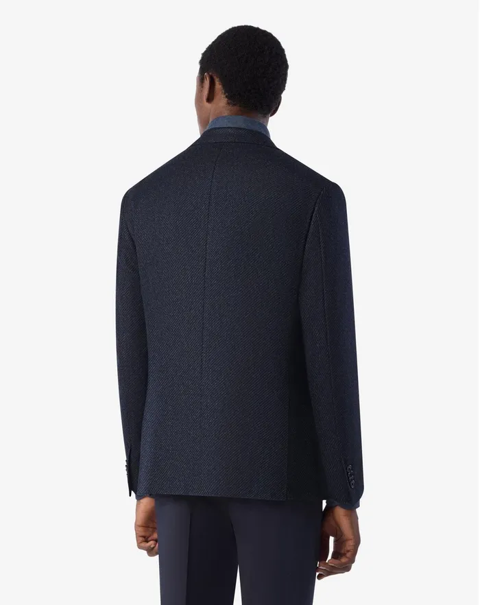 Corneliani Jackets Navy Blue Pure Cashmere Twill Jacket For Men 8211 Men