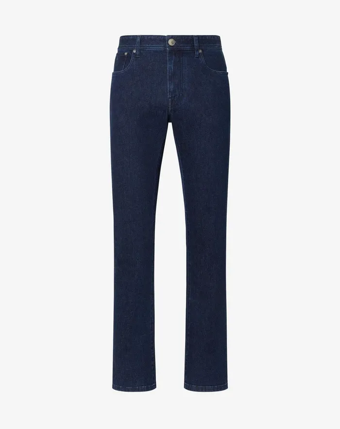 Corneliani Jeans and Slacks Navy Blue Stretch Denim 5pocket Trousers For Men 8211 Men