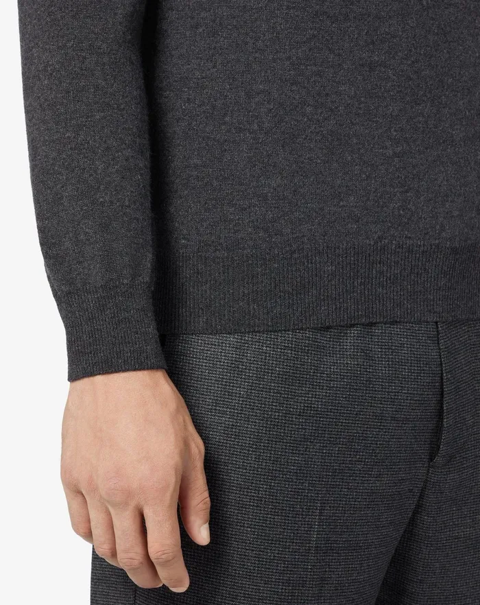 Corneliani Knitwear Wool And Cashmere Crew Neck In Dark Grey 8211 Men