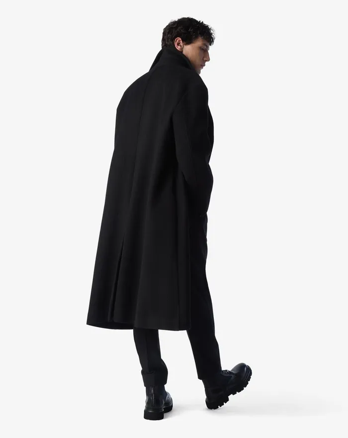 Corneliani Outerwear And Coats Black Wool And Cashmere Doublebreasted Coat For Men 8211 Men