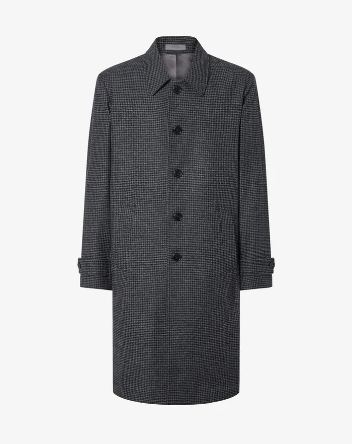 Corneliani Outerwear And Coats Grey Pied De Poule Wool And Cashmere Coat 8211 Men