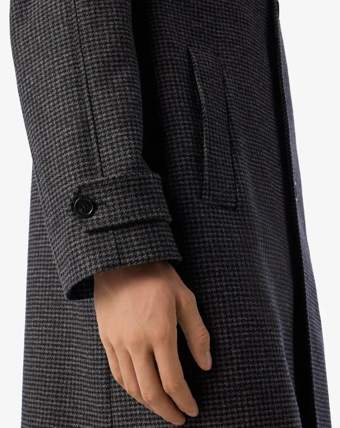 Corneliani Outerwear And Coats Grey Pied De Poule Wool And Cashmere Coat 8211 Men