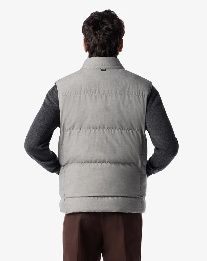 Corneliani Outerwear And Coats Light Grey Technical Poplin Vest For Men 8211 Men