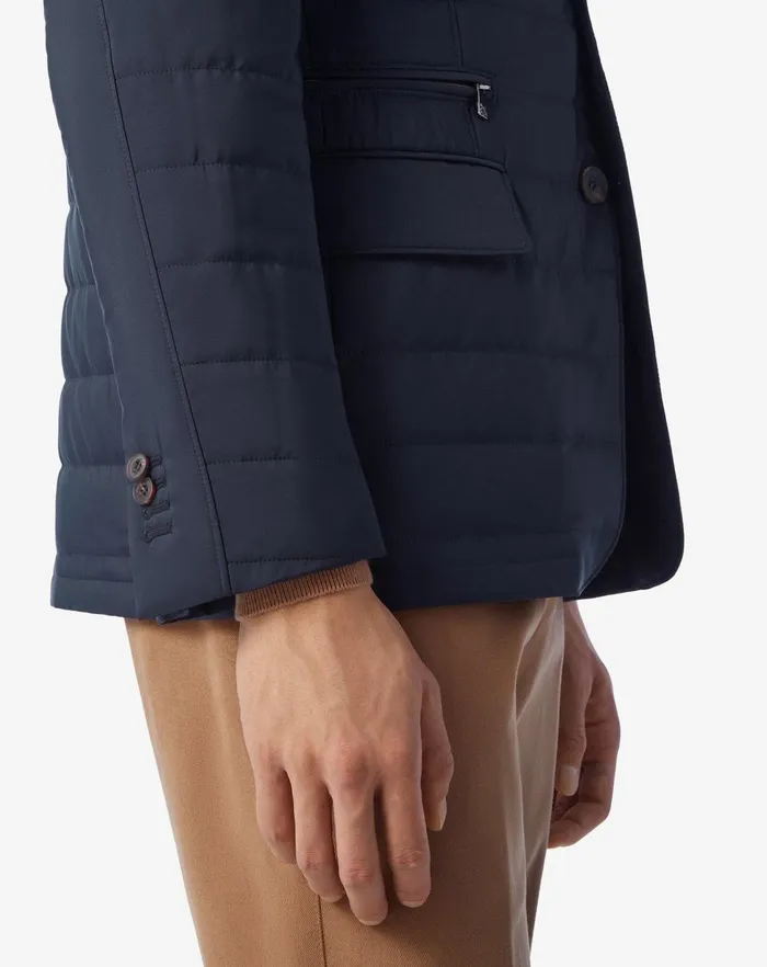 Corneliani Outerwear And Coats Navy Blue Tecno Poplin Quilted Jacket 8211 Men