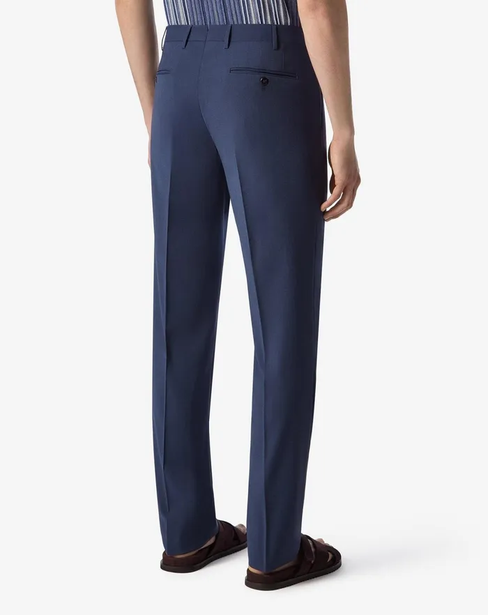 Corneliani Pants Blue 120039s Stretch Wool Trousers 8211 Men