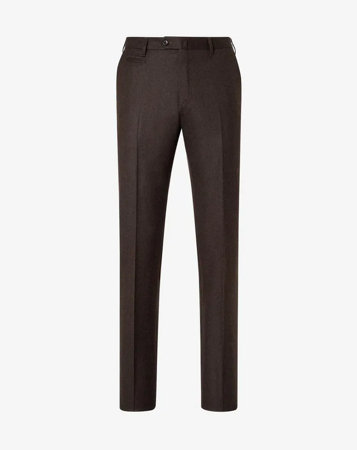 Corneliani Pants Brown Jasp Wool Flannel Trousers 8211 Men