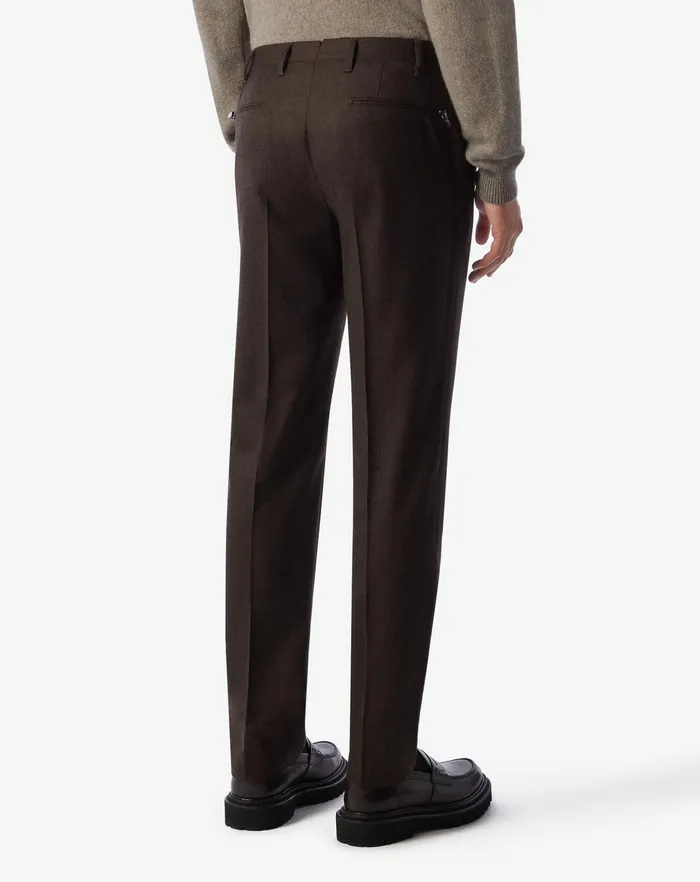 Corneliani Pants Brown Jasp Wool Flannel Trousers 8211 Men