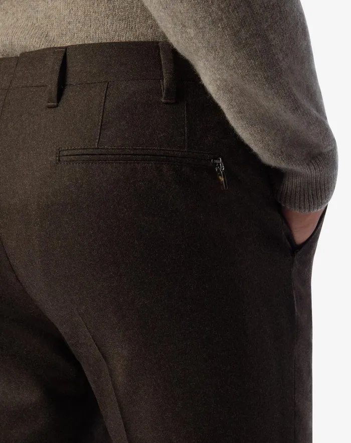 Corneliani Pants Brown Jasp Wool Flannel Trousers 8211 Men