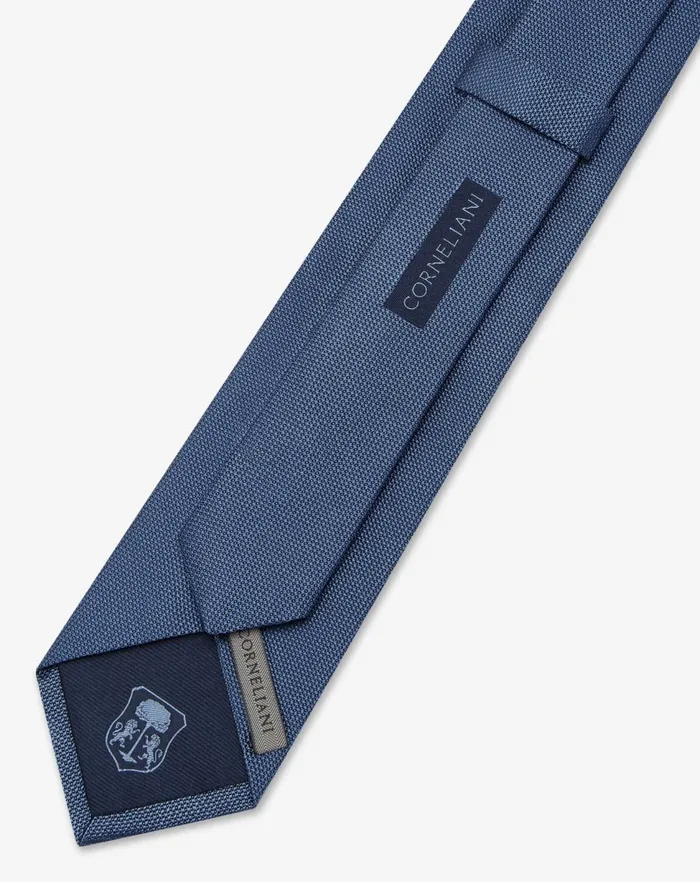 Corneliani Ties And Pochette Light Blue Silk Tie With Jacquard Micro Pattern 8211 Men