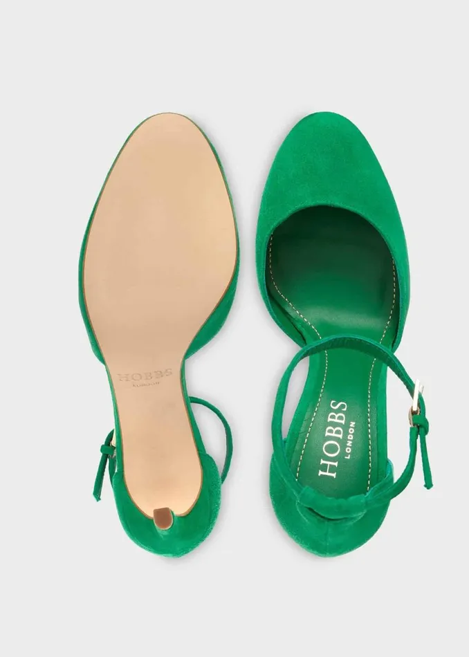Court Shoes Women HOBBS Elliya Suede Court Shoes Cilantro Green