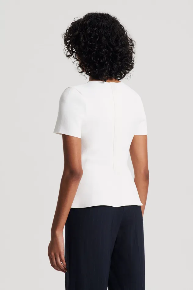 CREPE KNIT CRAVAT TOP CREAM Women Tops Scanlan Theodore CREPE KNIT CRAVAT TOP CREAM Women Tops Scanlan Theodore
