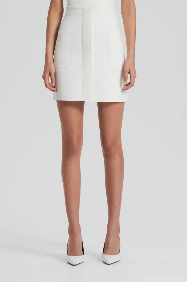 CREPE KNIT POCKET MINI SKIRT CREAM Women Skirts Scanlan Theodore