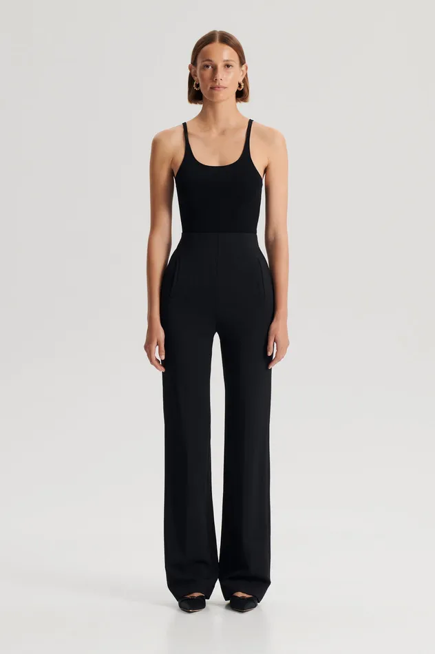 CREPE KNIT RIB SINGLET BLACK Women Tops Scanlan Theodore