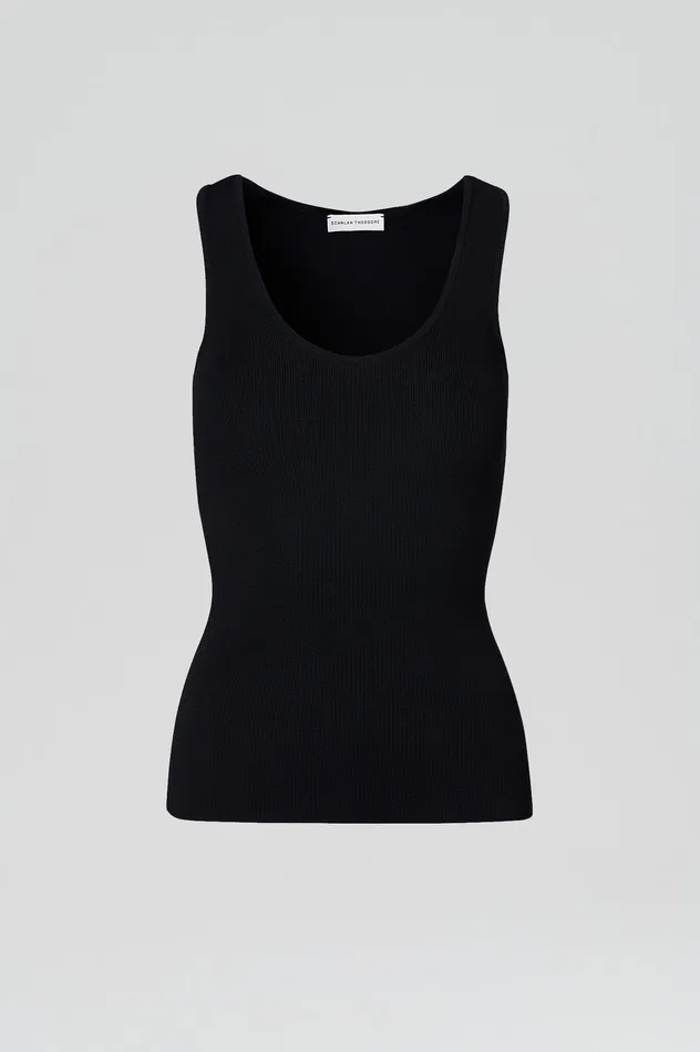 CREPE KNIT SINGLET NAVY Women Tops Scanlan Theodore