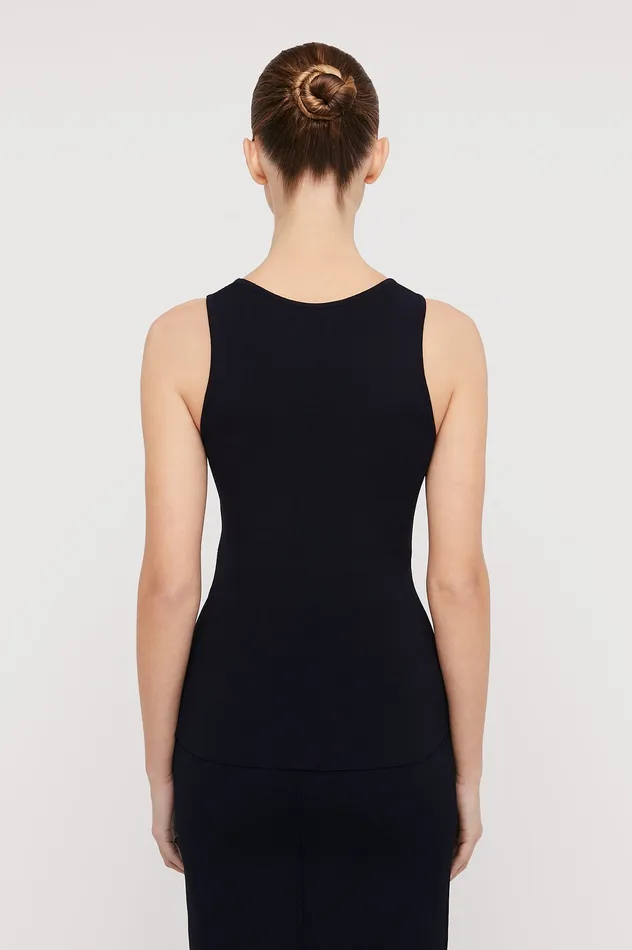 CREPE KNIT SINGLET NAVY Women Tops Scanlan Theodore