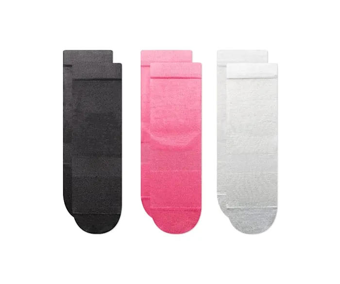 CrocSocks Shiny Ankle 3Pack Hyper Pink Multi MenWomen Crocs Socks