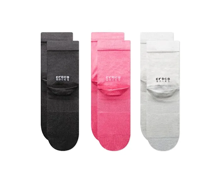CrocSocks Shiny Ankle 3Pack Hyper Pink Multi MenWomen Crocs Socks