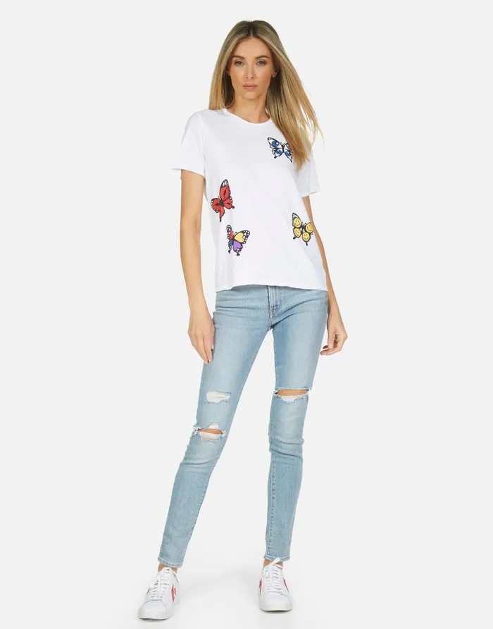Croft Butterfly White Women039s Lauren Moshi Short Sleeve