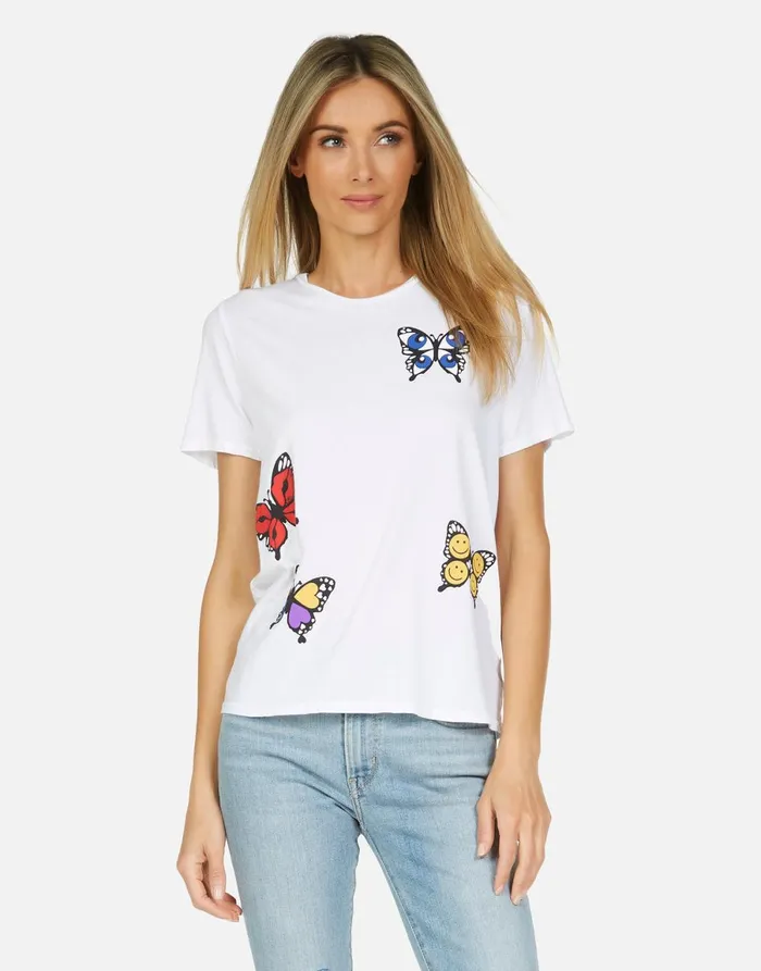 Croft Butterfly White Women039s Lauren Moshi Short Sleeve
