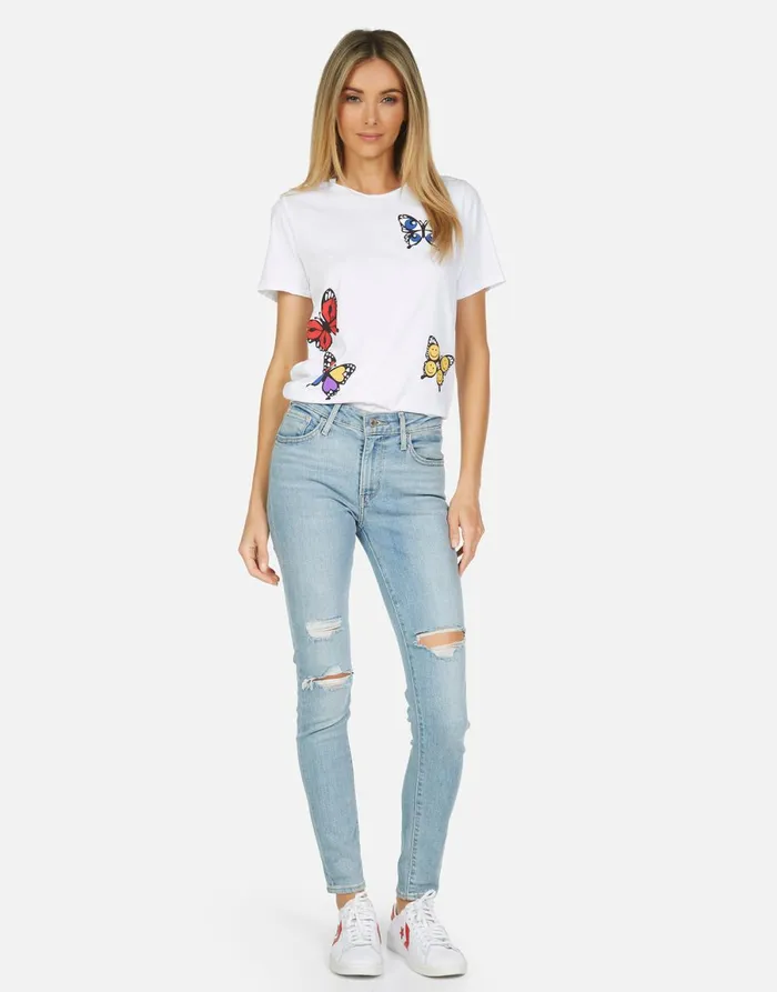 Croft Butterfly White Women039s Lauren Moshi Short Sleeve