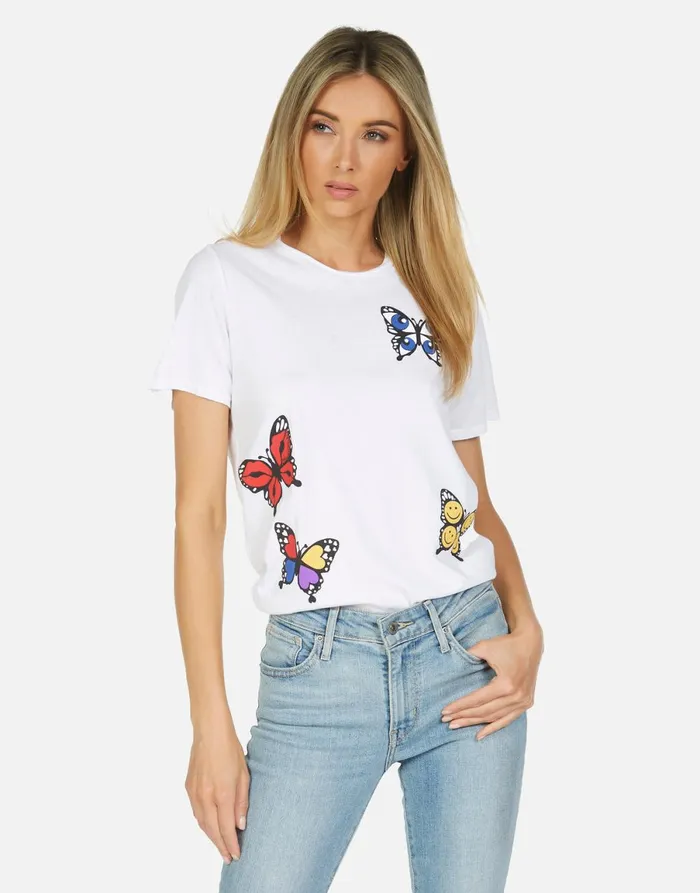 Croft Butterfly White Women039s Lauren Moshi Short Sleeve